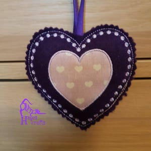 ITH Hanging Heart Machine embroidery design