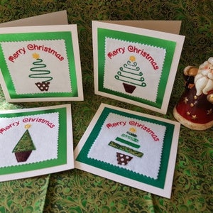 Set of 8 designs machine embroidery design - Christmas Trees (4x4)