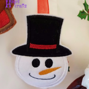 ITH Snowman Christmas Decoration machine embroidery design