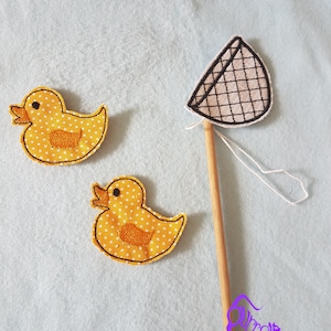 ITH Catch the Ducks Fishing Set  machine embroidery design (4x4 hoop)