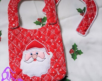 ITH Santa Bib machine embroidery design 6x10 & 8x12 (or 8x11)