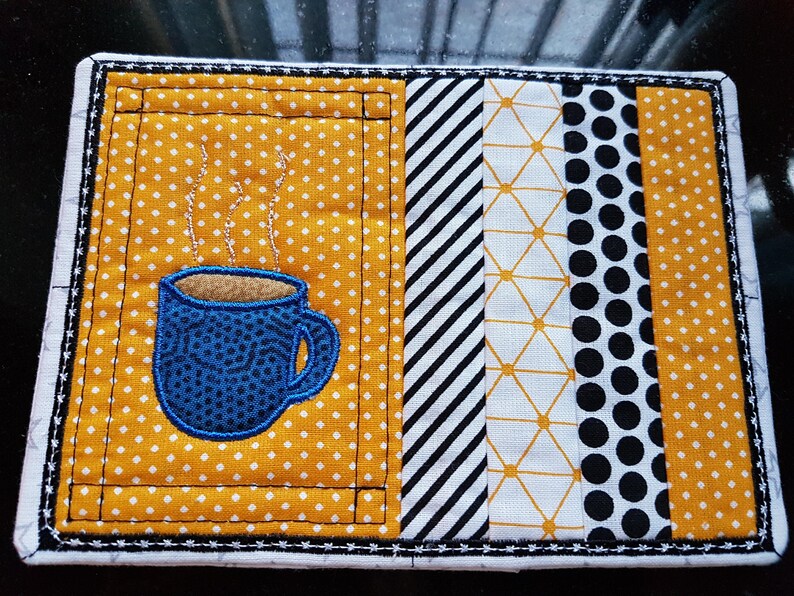 Ith set of 4 coastermug rug machine embroidery design drink  etsy