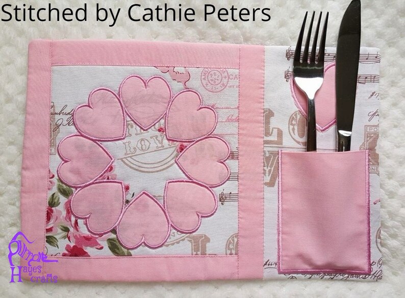 ITH Heart Placemat 8x12 & Coaster 4x4 Set Machine Etsy UK
