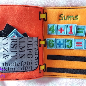 ITH Quiet Book Sums page machine embroidery design