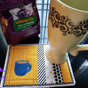 ITH Plain coaster/Mug Rug machine embroidery design