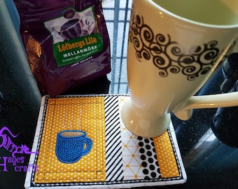 ITH Plain coaster/Mug Rug machine embroidery design