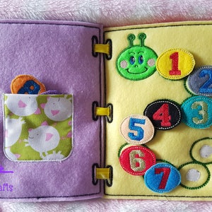 ITH Quiet Book Caterpillar Numbers machine embroidery design
