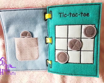 ITH Quiet Book Tic-Tac-Toe machine embroidery design