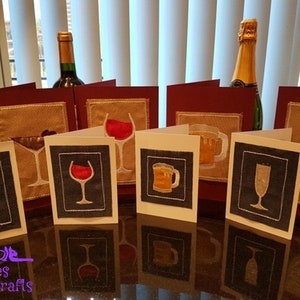 Set van 5 ontwerpt borduurwerk machinebouw - alcohol thema (4 x 4 & 5 x 7) - 10 ontwerpen in totaal