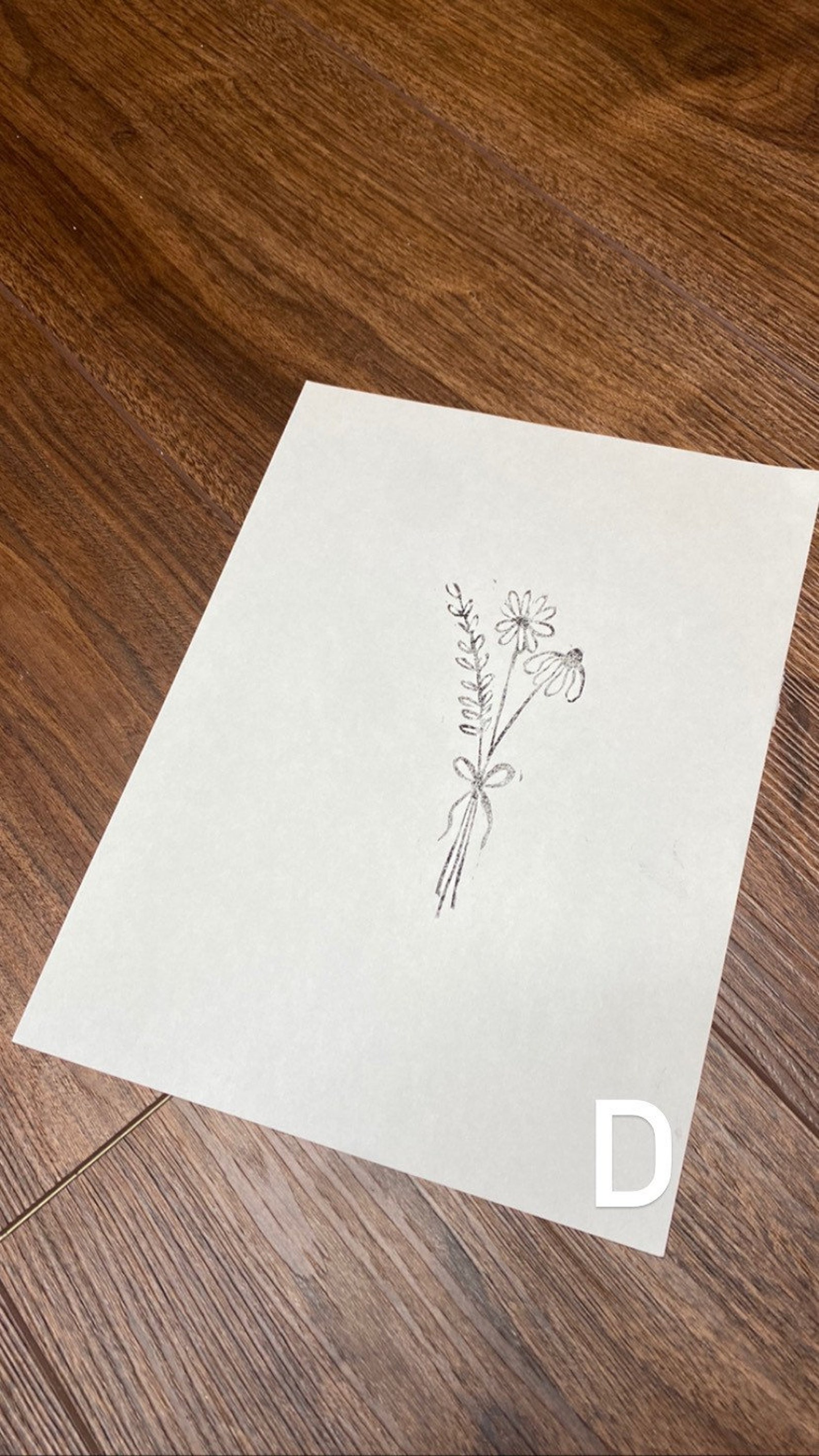 Simple flower linoleum print Etsy