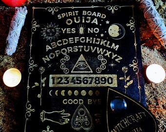 Ouija Planchette Authentic Spiritism with its Pointer, Drop to deliver messages from the beyond, Occult Object, Decoration!