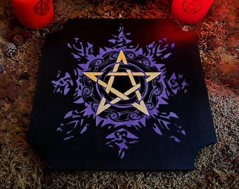 Sacred Pentacle of Protection with Mystical Gilding, Magical Object for Ritual, Shield from Harm, High Magic & Protection from the Negative!