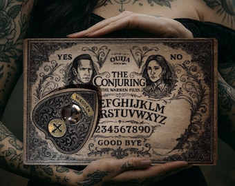 Vintage Ouija Board Engraved on Wood - Occult Art & Divination - Gothic Creation Inspired by the Movie "The Conjuring" Handmade Esotericism