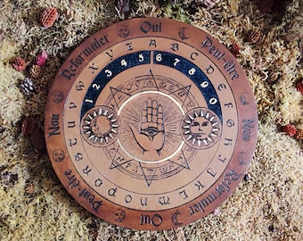 Divinatory tray for pendulum. Dowsing, Ouija and divination, Natural magic, Esoteric tool, Tool for Medium and Clairvoyance.