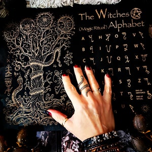Witch, Witches&#39; Gift, Witches&#39; Secret Alphabet, Witch Decoration, Witchcraft and Ritual, Magical Spell Object, Occult
