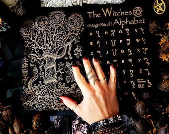 Witch, Witches Gift, Witches' Secret Alphabet, witch decoration, Witchcraft and Ritual, Magic Spell Object, Occult