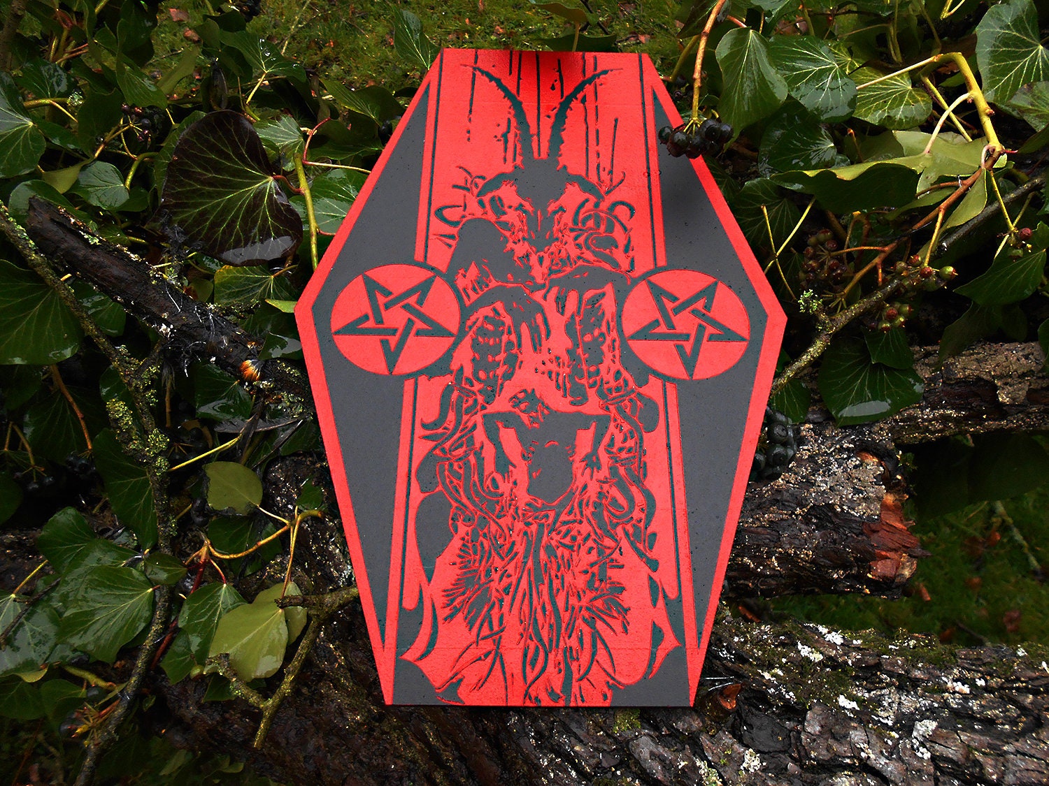 Baphomet, Autel Ésotérique Gravure sur Bois