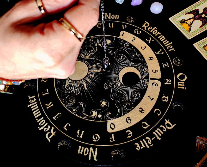 Wahadło, Wahadło ezoteryczne, Przedmiot wróżbiarski, Jasnowidzenie, Ezoteryzm, Sztuka wróżbiarska, Ouija, Tablica spirytystyczna, Tablica Ouija zdjęcie 4