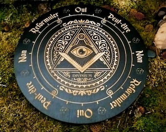 Dowsing board for Divinatory Arts, Esoterism, Divinatory Art, Pendulum, Pendulum Board, Clairvoyance, Ouija, Dowsing