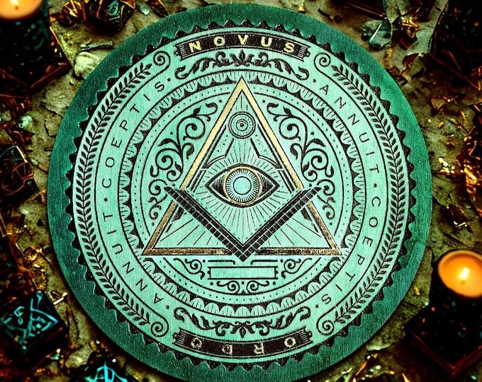 Featured listing image: Freemason Esotericism - Esoteric Altar - Freemason Symbol Mystic Eye - Sacred Triangle - Spiritual Decoration - Ritual Accessory