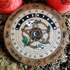 Esotérisme Pentacle Divinatoire, Plateau pour pendule, Art Divinatoire, Voyance et Protection spirituelle , pentacle magique Radiesthésie.
