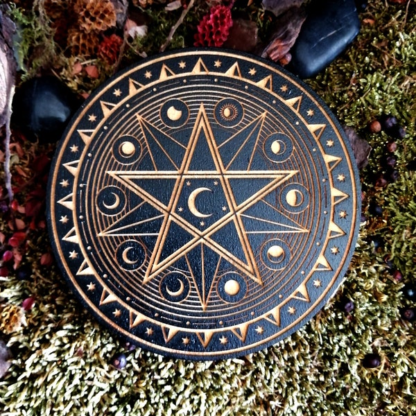 Ésotérisme et Wicca, Pentacle, Magie, Witch, Cycle Lunaire, rituel pleine lune, plaque rechargement sorcières et sorciers