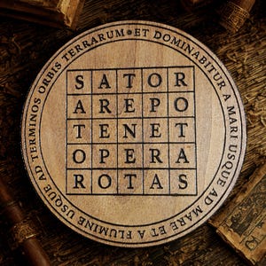 Sator Magic Square, Ancient esoteric symbol with powerful Latin inscription - Mystical object - protective talisman - Magic rituals
