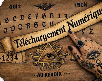 French Ouija Board – Printable Digital Download – Mystical Spirit Board to Print directly from home.