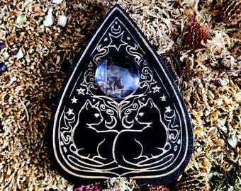 Esotericism, Ouija and divinatory accessories, Mystical Cat, Planchette, Clairvoyance, Spiritism and Ouija table
