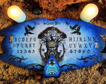 Ouija Board Elite Engraved on Wood - "King of the Forests" Mystics and Spiritual Esotericism, object of divinatory clairvoyance.