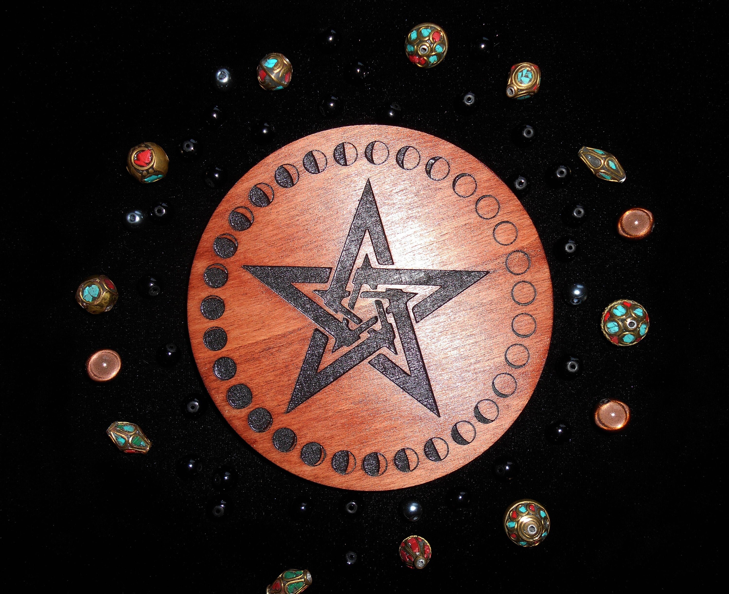 Lune, Wicca, Pagan, Pentacle, Pentagramme, Magie, Sorcellerie, Occulte, Wiccan, Autel