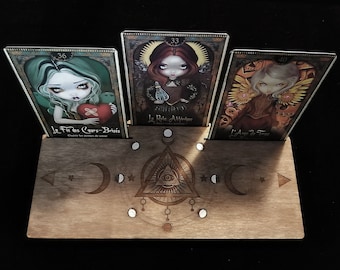 Tarot Stand, Tarots and Oracles drawing tray, Divination card stand, esotericism, Esoteric tool for Divinatory Cards