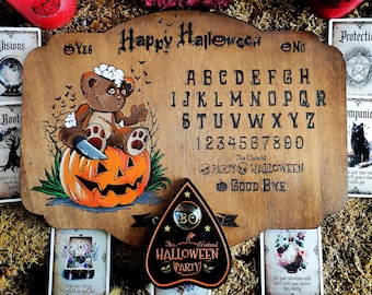 Halloween, Pumpkin, Ouija decoration - practice of spiritualism, Esoteric object - mystical. Halloween accessory. Magical witchcraft.