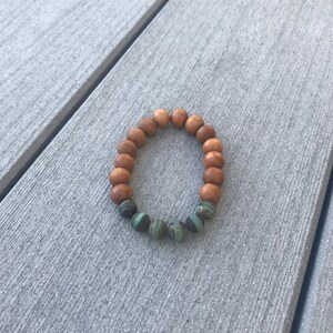 Sandalwood Collection - Tibetan (Banded) Beaded Stretch Bracelet