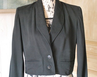 vintage 1980's Veste Noire Veste Sonya Rykiel Taille: S Box Jacket Épaules rembourrées Made In France Veste Noire Veste vintage