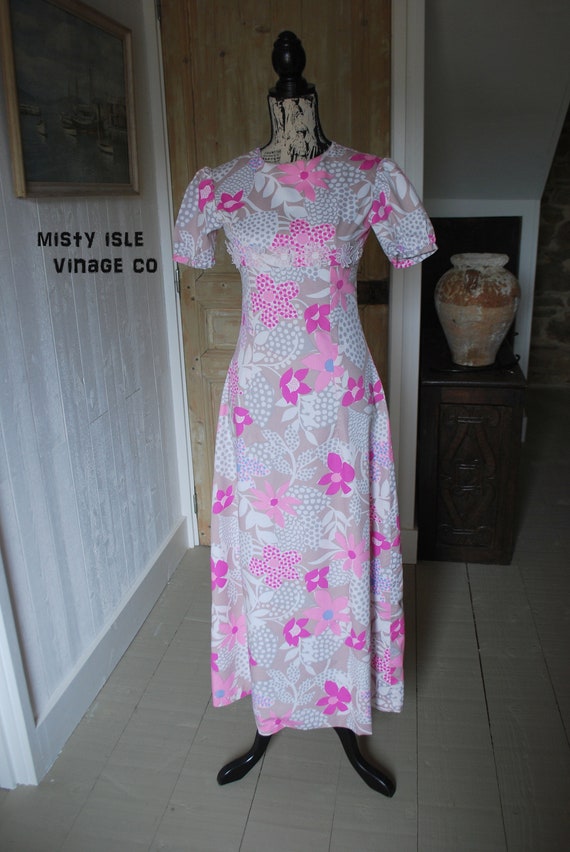 Vintage 1970s Floral Print Dress Size: Extra Small