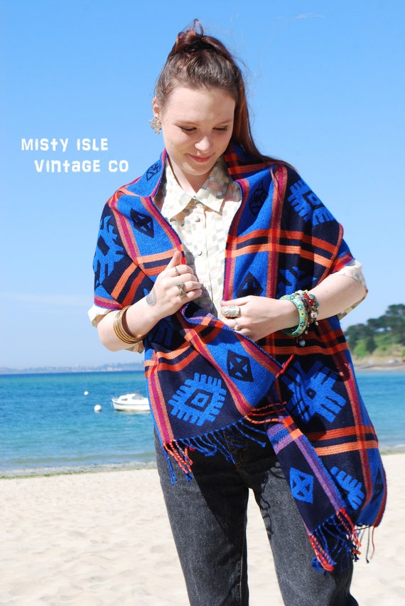 Vintage 1990s Scarf, Colourblock Scarf, Unisex Sca