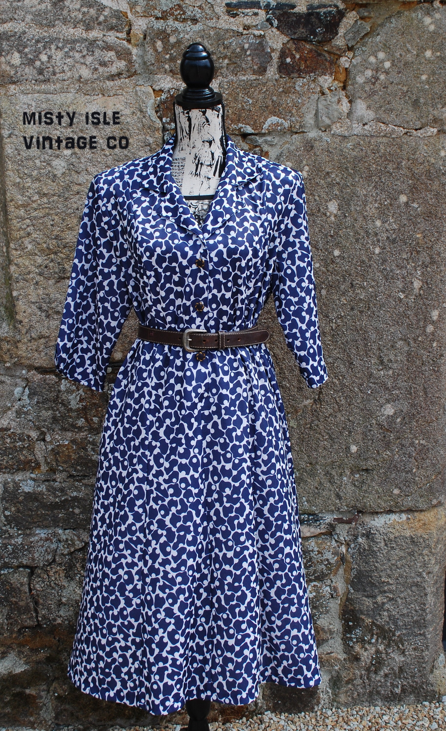 Blue and white vintage dress sale