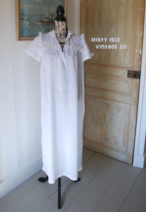 Antique Nightie, Edwardian or Victorian, Hand Embr