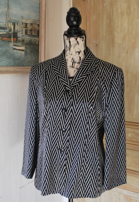 Gerry Weber Jacket, Black and White, Vintage 1980