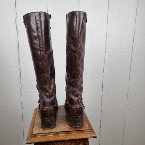 Vintage Leather Boots Brown Leather Boots Knee-hi… - image 9