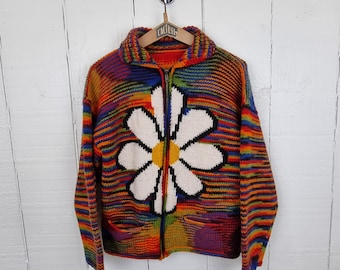 Daisy Wool Jacket Rainbow Jacket Wool Jacket Hippy Jacket Boho Jacket