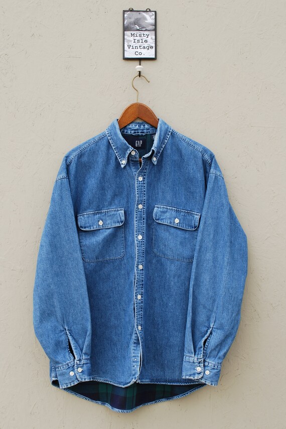 1990's GAP Denim Shirt, Size: Large, Men's Shirt,