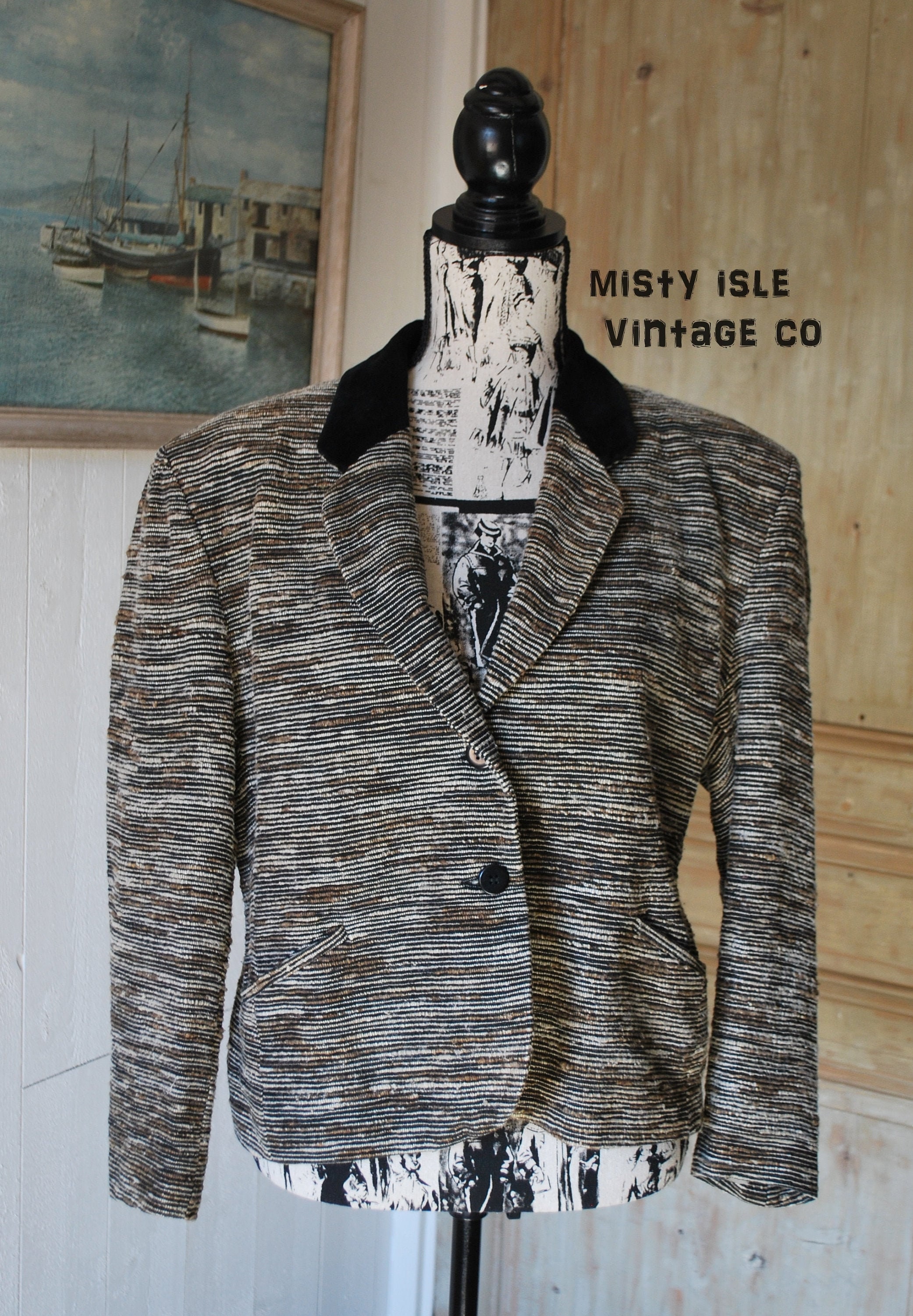 【新発売】 Vintage 80's Velvet Jacket Silk 1980's L SIZE: Jacket Silk ジャケット・アウター