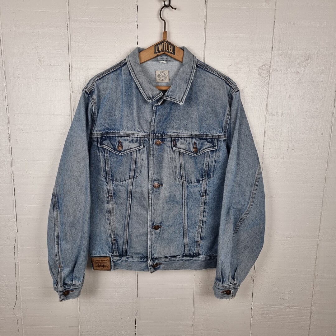 Lee Cooper Denim Jacket, Washed Out Denim, Light Blue Jacket, 80's Denim Jacket, Veste En Jean
