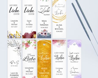 Personalisierte Wunderkerzenhalter Hochzeit | Gastgeschenk | auf Wunsch Halter inkl. Wunderkerze | Lasst die Liebe leuchten