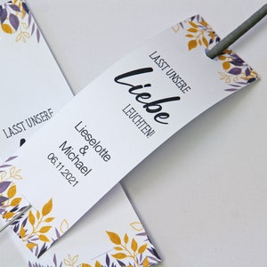 Personalisierte Wunderkerzenhalter Hochzeit | Gastgeschenk | auf Wunsch Halter inkl. Wunderkerze | Lasst die Liebe leuchten