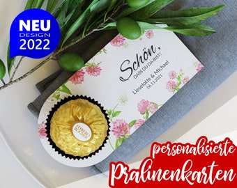 Hochzeitsgeschenk für die Gäste | personalisierte Karte "Sommerklee" für Rocher oder andere Pralinen