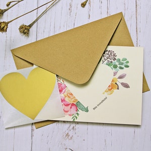 Rubbelkarte blanko mit Rubbel-Herz in Gold | Gutschein, Geburtstagsgeschenk, Rubbellos für Schwangerschaft, Baby, Hochzeit, Trauzeugin