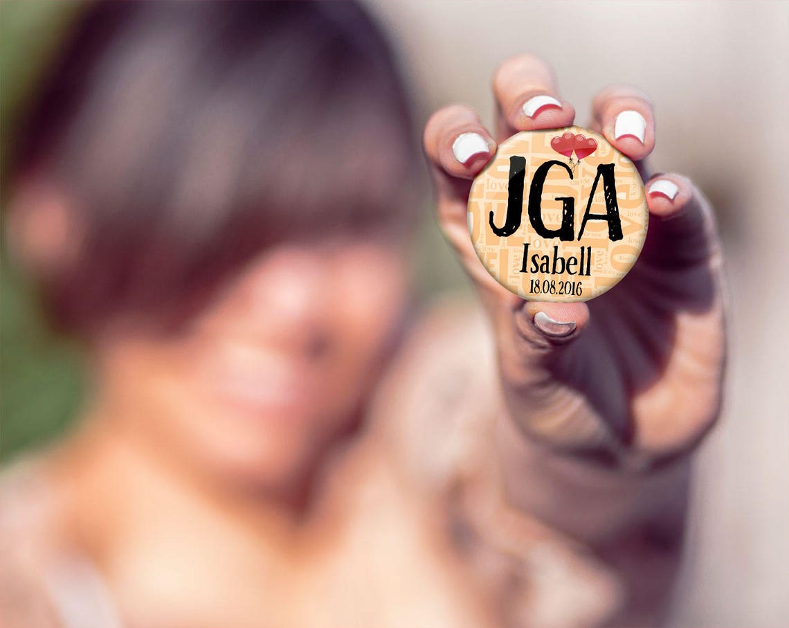 JGA Button Set #3: 10 + 1 personalisierte Buttons (56/76 mm groß) für ...